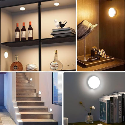 6 Pack Under Cabinet Lights, 16 LEDs Wireless Motion Sensor Light Puck Light - Image 7