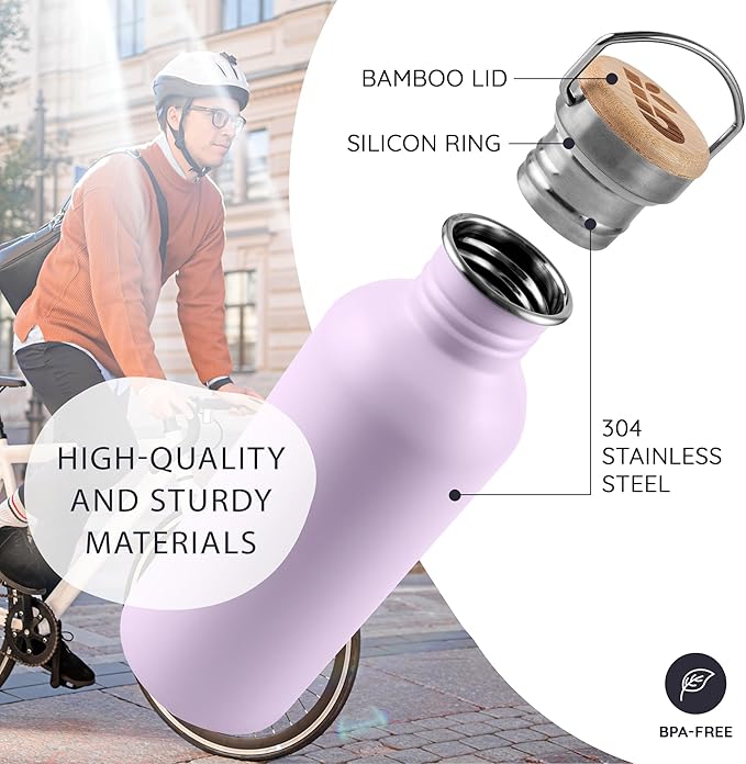 Bambaw Stainless Steel Water Bottle, 750 ml, Non-Insulated Water Bottle - Image 2