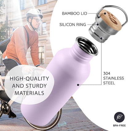 Bambaw Stainless Steel Water Bottle, 1 Litre Non-Insulated Stainless Steel - Image 2