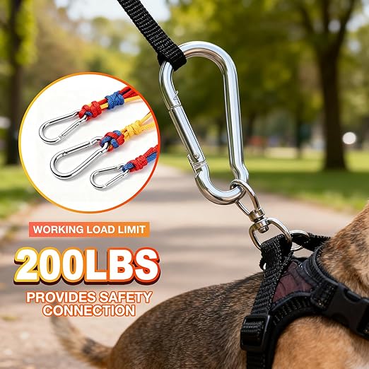50Pack M5 Spring Snap Hooks Carabiner, 3/16" Heavy Duty Carabiner Clips Chain - Image 5