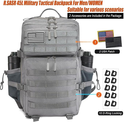 45L Tactical Backpack for Men Women, Military Assault Pack - Image 2