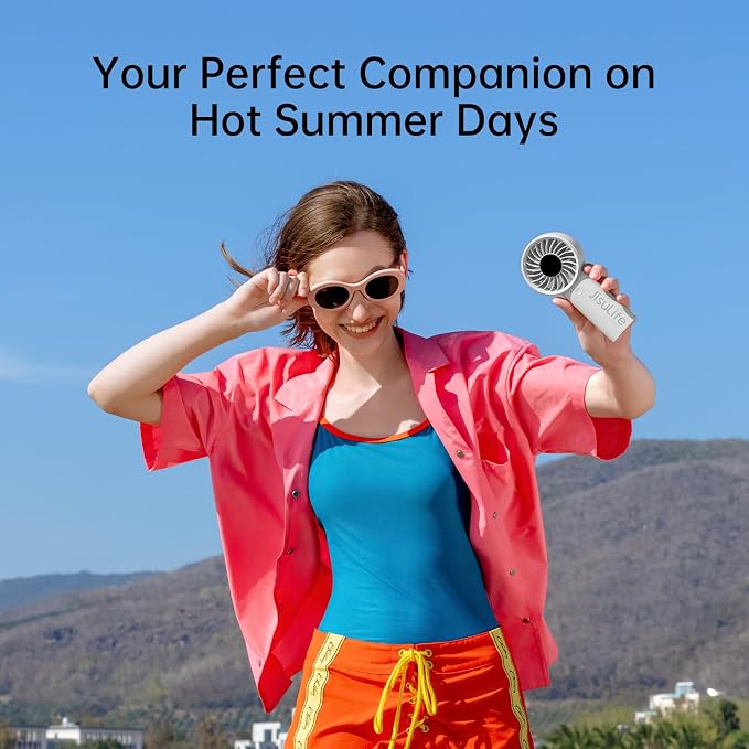 JISULIFE Handheld Portable Fan, Stronger and Longer-Lasting: 5 Speed, 5000mAh - Image 9