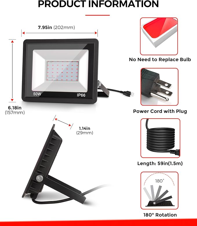 L LOHAS LED Red and Green Christmas Flood Light Outdoor,    - Image 5
