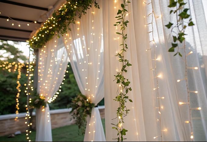 Solhice LED Curtain Lights Outdoor 40ft x10ft, 800 LED Plug in Hanging String - Image 7