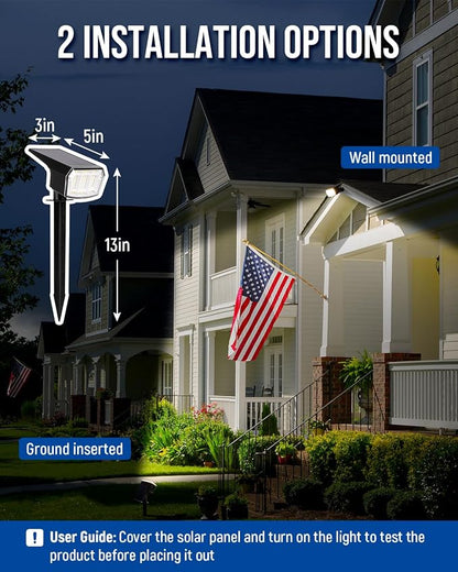 AUDERWIN Solar spotlights Outdoor 63 LED 3 Lighting Modes, IP65 Waterproof - Image 5