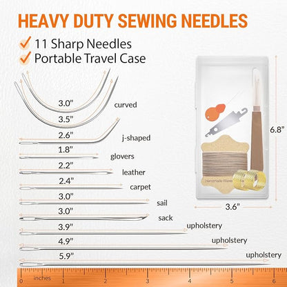 VONEEDL Upholstery Repair Kit: Waxed Sewing Thread & Heavy Duty Needles - Image 4