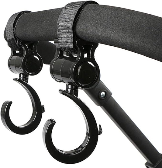 2 Pcs Walker Hook Hanging Multipurpose 360° Rotation Stroller Clip Diaper Bag by Yaiitan