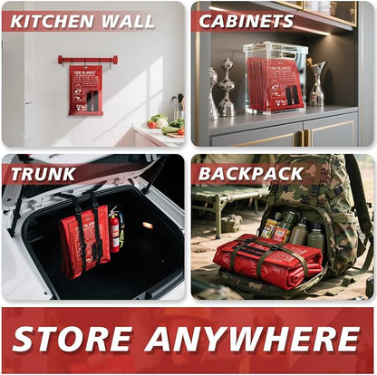Ougist 2 Pack Emergency Fire Blanket - Image 6
