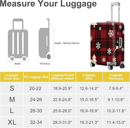 ANNA QUEEN Christmas Plaid Luggage Cover, Stretchable Washable Travel Sleeve - Image 5