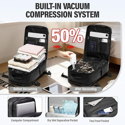 Vacuum Backpack Travel with Pump, Water Resistant Airbag Travel Backpack - Image 2