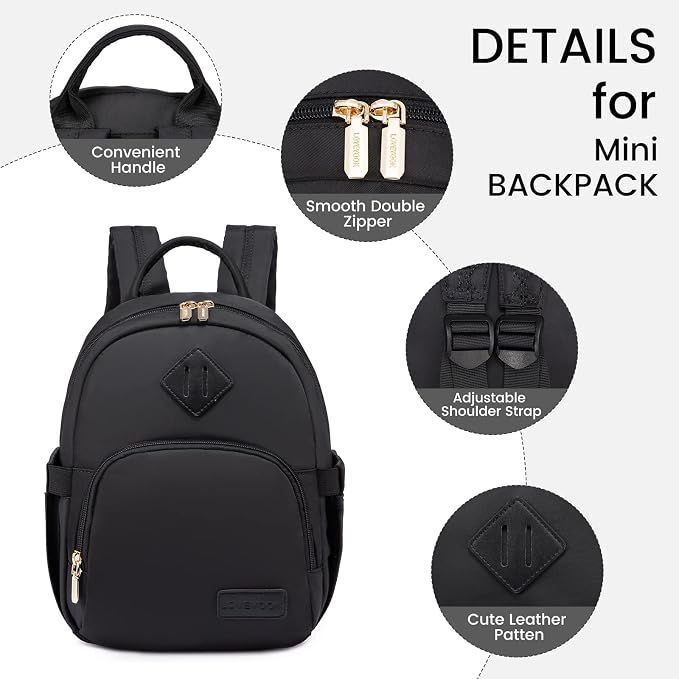 LOVEVOOK Mini Backpack for Women Light Weight Small Waterproof Backpack Purses - Image 7