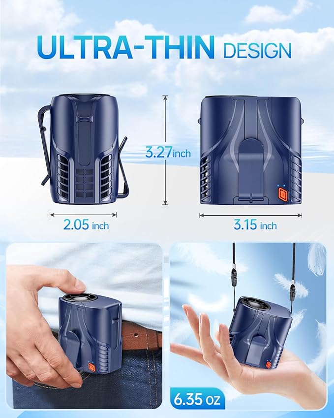 Portable Personal Waist Fan& Neck Fan, 14000RPM Brushless Motor, 40H Runtime - Image 4
