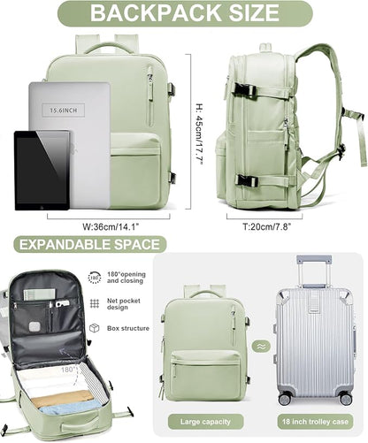 WONHOX Large Travel Backpack Carry on Flight Approved Laptop Work Business - Image 3