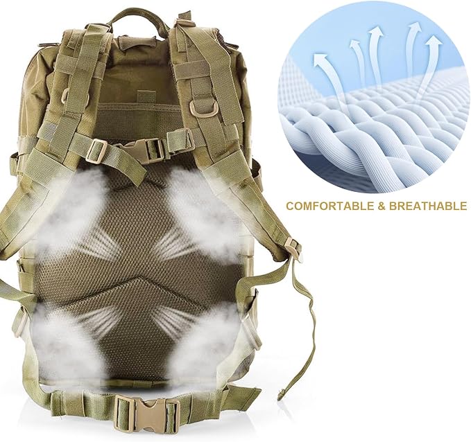 aiGear Tactical Backpack for Men, 45L Military Backpack, 3-Day Bug Out Bag for - Image 5