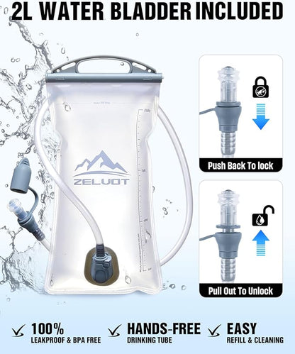 Zelvot Running Vest with 2L Water Bladder, Hydration Backpack, U.S. Original - Image 6
