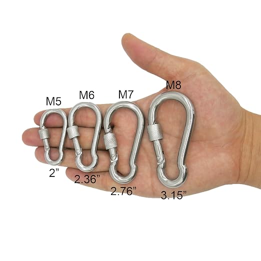 304 Stainless Steel Carabiners -3.15 inch Heavy Duty, Durable & Rust-Free Clips - Image 4