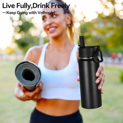 Volhoply 18oz Insulated Water Bottle Bulk 4 Pack, Kids Stainless Steel Water - Image 7
