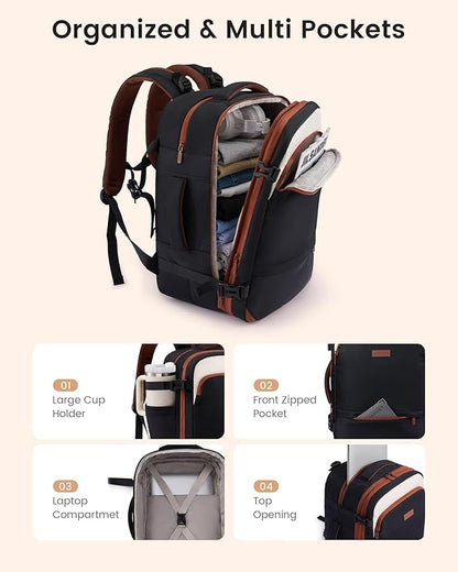LOVEVOOK Carry On Backpack For Women & Men, 45L Personal Item Travel Bag - Image 5
