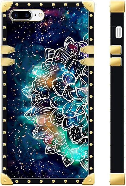 Compatible with iPhone 8 7 SE Case, Starry Sky Colourful Mandala Luxury Golden - Image 2