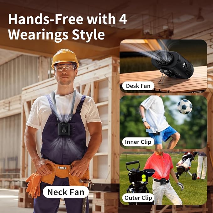 Socool 10000mAh Portable Waist Fan Clip on Wearable Belt Personal Fan - Image 7
