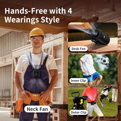 Socool 10000mAh Portable Waist Fan Clip on Wearable Belt Personal Fan - Image 7