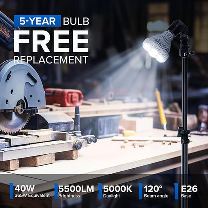 SANSI 365W Equivalent LED Work Light, 5500LM 5000K Portable Work Light - Image 2