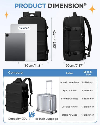 coofay Travel Backpack For Women Men Airline Approved Carry On Backpack Flight - Image 4