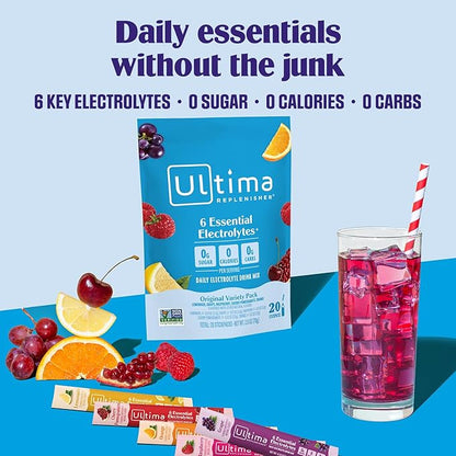 Ultima Replenisher Daily Electrolyte Powder – Original Variety Pack, 20 - Image 2