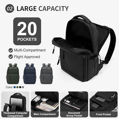 Waterproof Laptop Backpack for Men & Women, Flight Approved Anti-Theft Daypack - Image 4