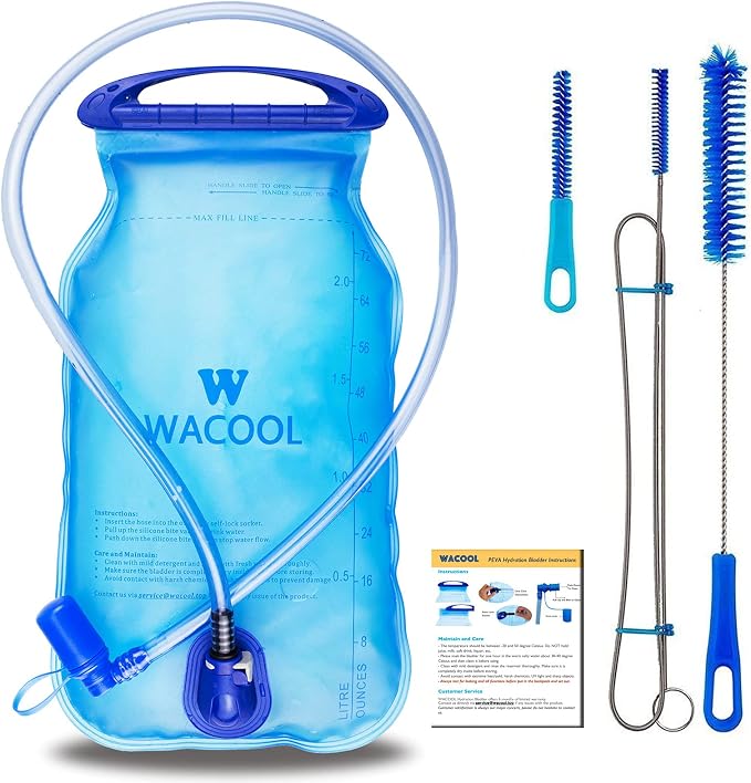 WACOOL 2L 2Liter 70oz 3L 3Liter 100oz BPA Free PEVA Hydration Pack Bladder by WACOOL