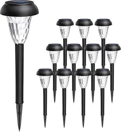 GIGALUMI 12 Pack Solar Light Outdoor Waterproof, Warm White Pathway Lights - Image 8