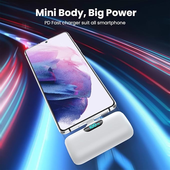 Feob Mini Portable Charger 5000mAh Power Bank, 15W PD USB C Cell Phone Portable - Image 5