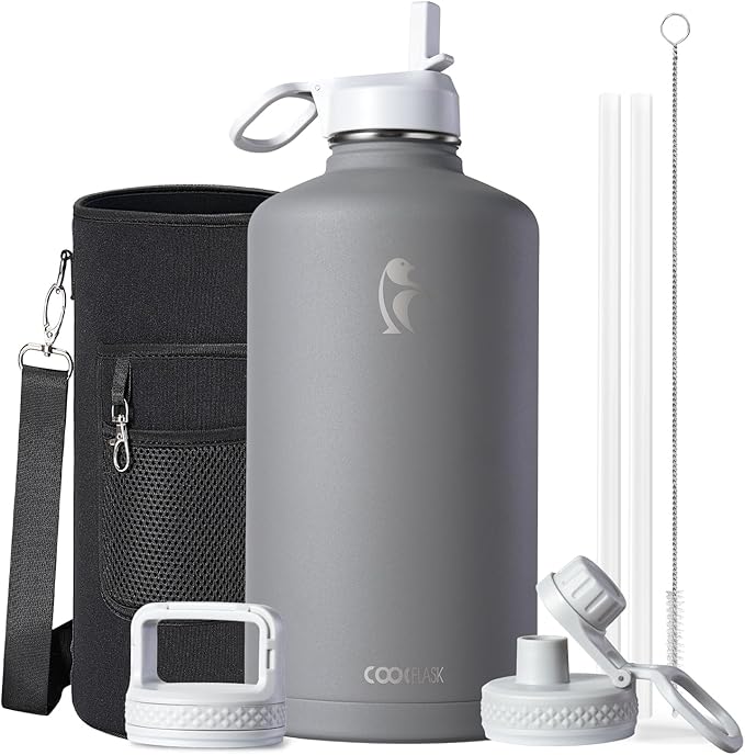 Coolflask 128 oz Gallon Water Bottle Insulated by Coolflask