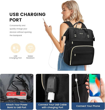 LOVEVOOK Extra Large Travel Laptop Backpack Women, 18 Inch Womens Work Backpack - Image 4
