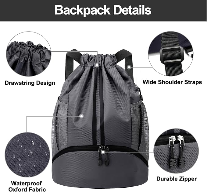 Hoedia Sports Drawstring Backpack - Image 5