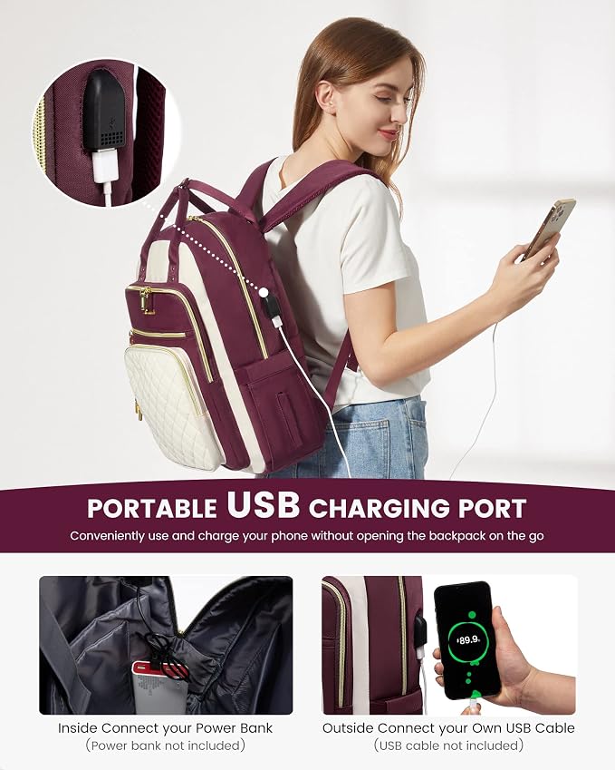 LOVEVOOK Laptop Backpack for Women, Fashion Travel Work Commuter Backpack Purse - Image 5