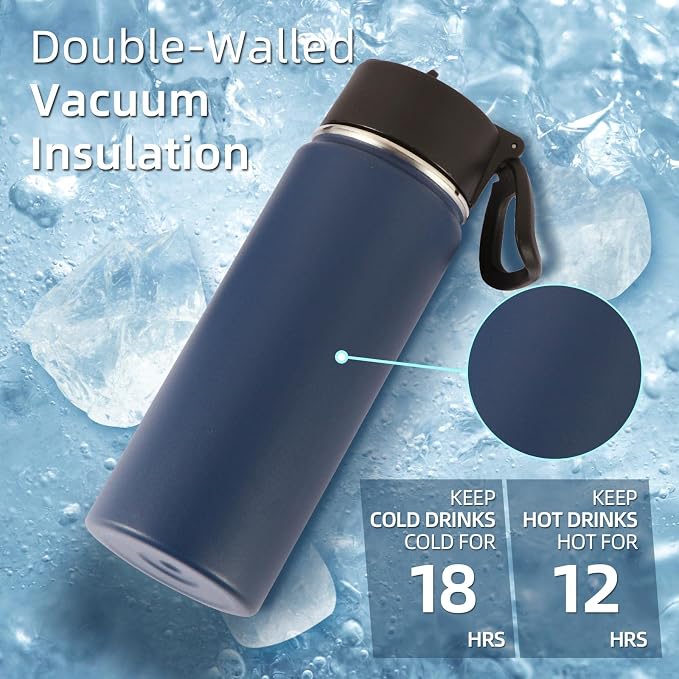 Volhoply 18oz Insulated Water Bottle Bulk 4 Pack, Kids Stainless Steel Water - Image 2