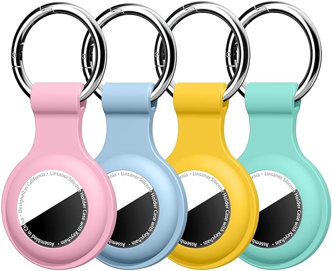 Linsaner Holder for AirTag 2nd Gen & 1st Gen, Silicone Case Keychain Key Ring by Linsaner