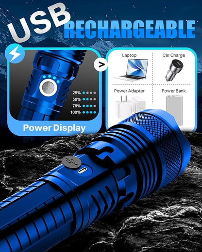 Victoper Blue LED Flashlights, High Powered High Lumens Super Bright Tactical - Image 7