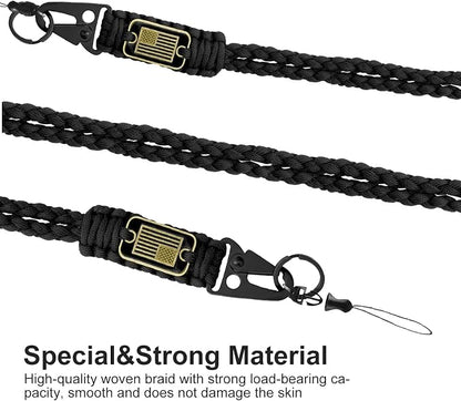 Paracord Key Lanyard for Men Black Neck Lanyard for Keys - Image 3
