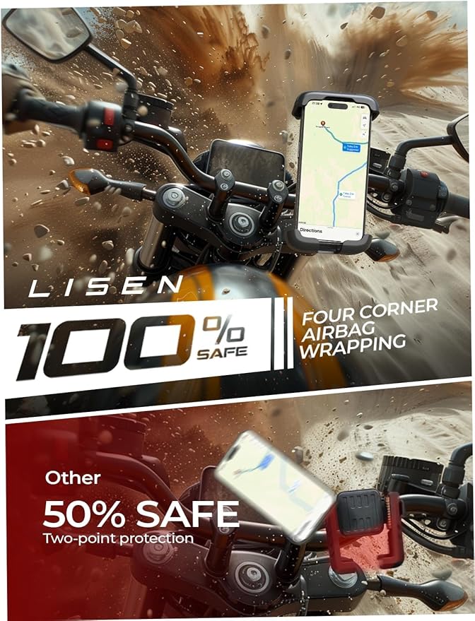 LISEN Ebike Phone Holder Mount Bike Cell Phone Holder Handlebars fit Adults Kids - Image 5