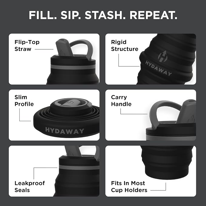 HYDAWAY 25oz Collapsible Water Bottle - Image 4