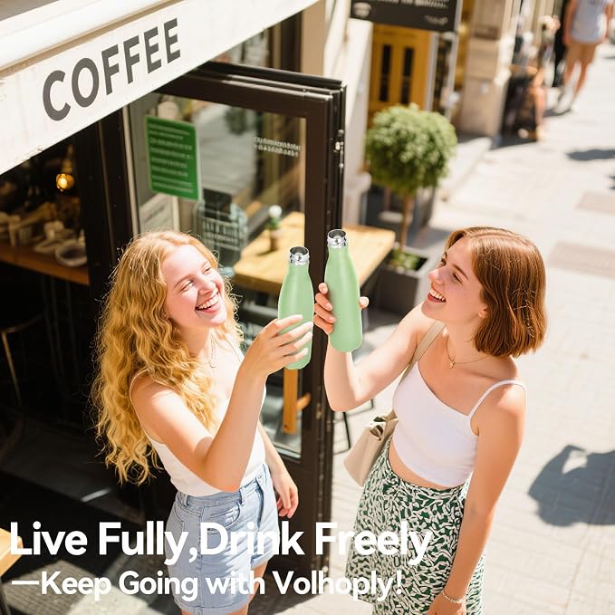 Volhoply 17oz Stainless Steel Water Bottles Bulk, Leakproof Insulated Metal - Image 7