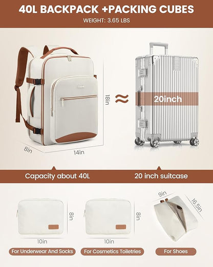 LOVEVOOK Travel Backpack for Women & Men 40L, Airline Approved Carry On - Image 5