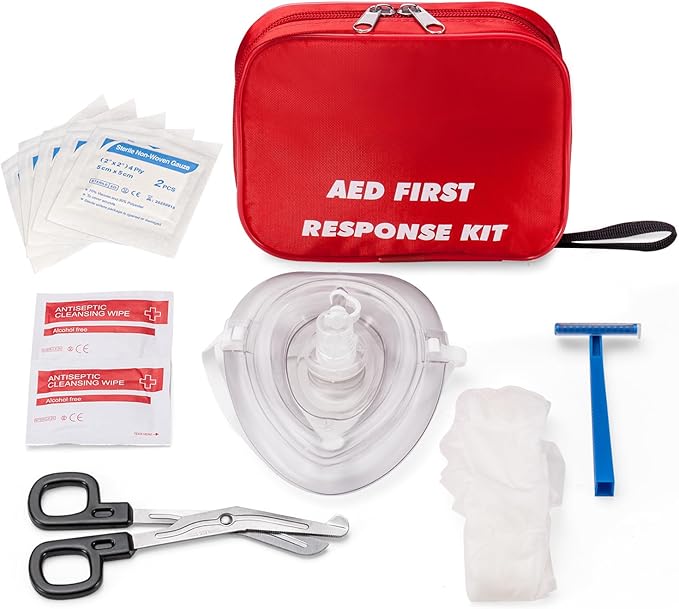AED First Kit with CPR, Gauze Pads, and Cleansing Wipes by Medarchitect