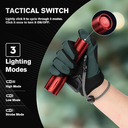 RECHOO LED Flashlight 2 Pack Red, Tactical Flashlights High Lumens - Image 5