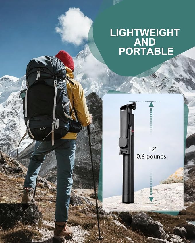 71" Phone Tripod Selfie Stick for iPhone and Android Phone, Cell Phone Tripod - Image 6