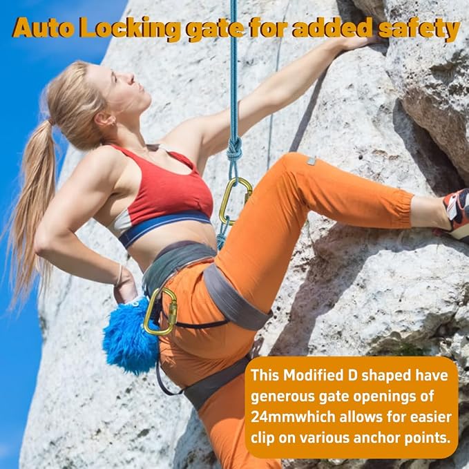 DEKABR Carabiner Heavy Duty, 45KN Twist Lock Steel Auto Locking Climbing - Image 2