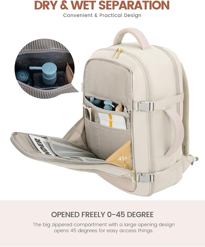 LOVEVOOK Travel Backpack For Women, 40L Carry On Backpack Flight Approved - Image 8