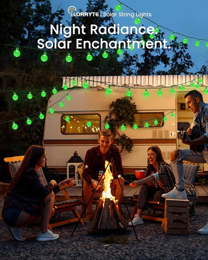 2-Pack 100 LED Green Solar String Lights Outdoor - 64FT Crystal Globe - Image 4